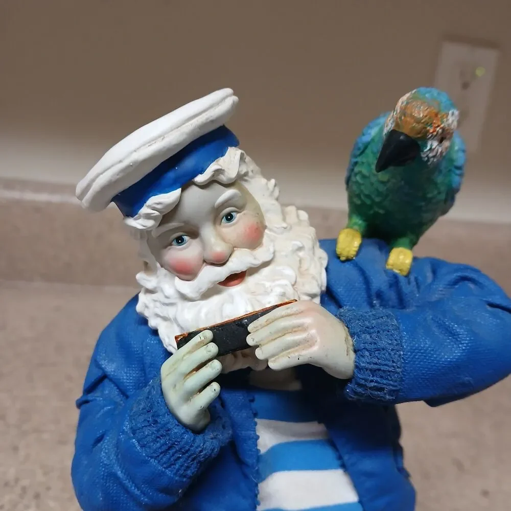 Rare Vintage Possible Dreams Santa By The Sea Polly Holly Santa With Parrot 10